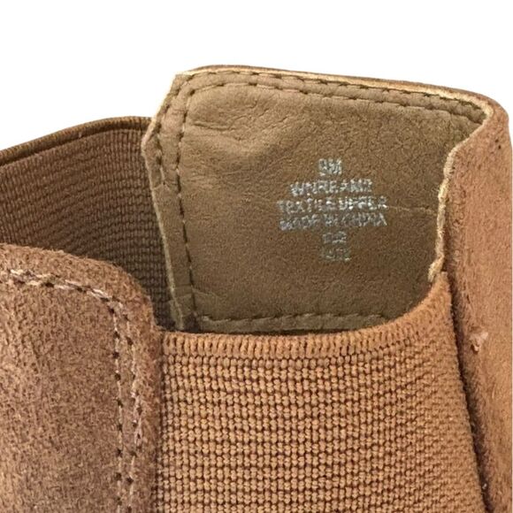 Nine West REAM 2 Chelsea Heeled Booties Natural Suede Block Round Toe Women’s 9 - Picture 6 of 12